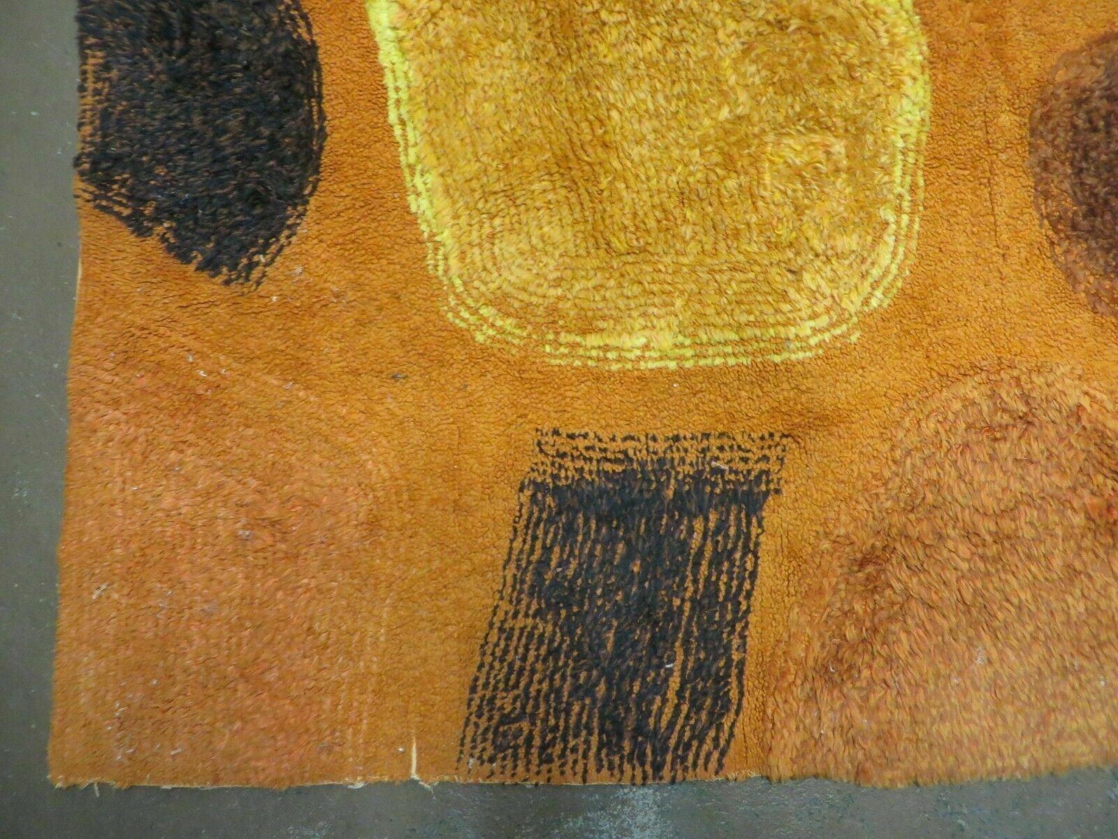 4' X 6' Modern Handmade Hooked Rug Wool Abstract Nice