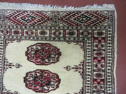 2' 7" x 7' Handmade Finely Knotted Pakistani Turkoman Bokhara Detailed Wool Rug