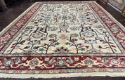 Peshawar Rug 10x14, Beige and Rust Red, Large Pak Persian Rug, Pakistani Rug