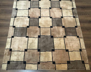 Tibetan Wool Rug 5x8, Contemporary Modern Carpet, Abstract Design, Soft Thick Pile, Pair B