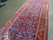 3' 6" X 10' 4" Antique Handmade India Floral Oriental Wool Runner Rug # 128