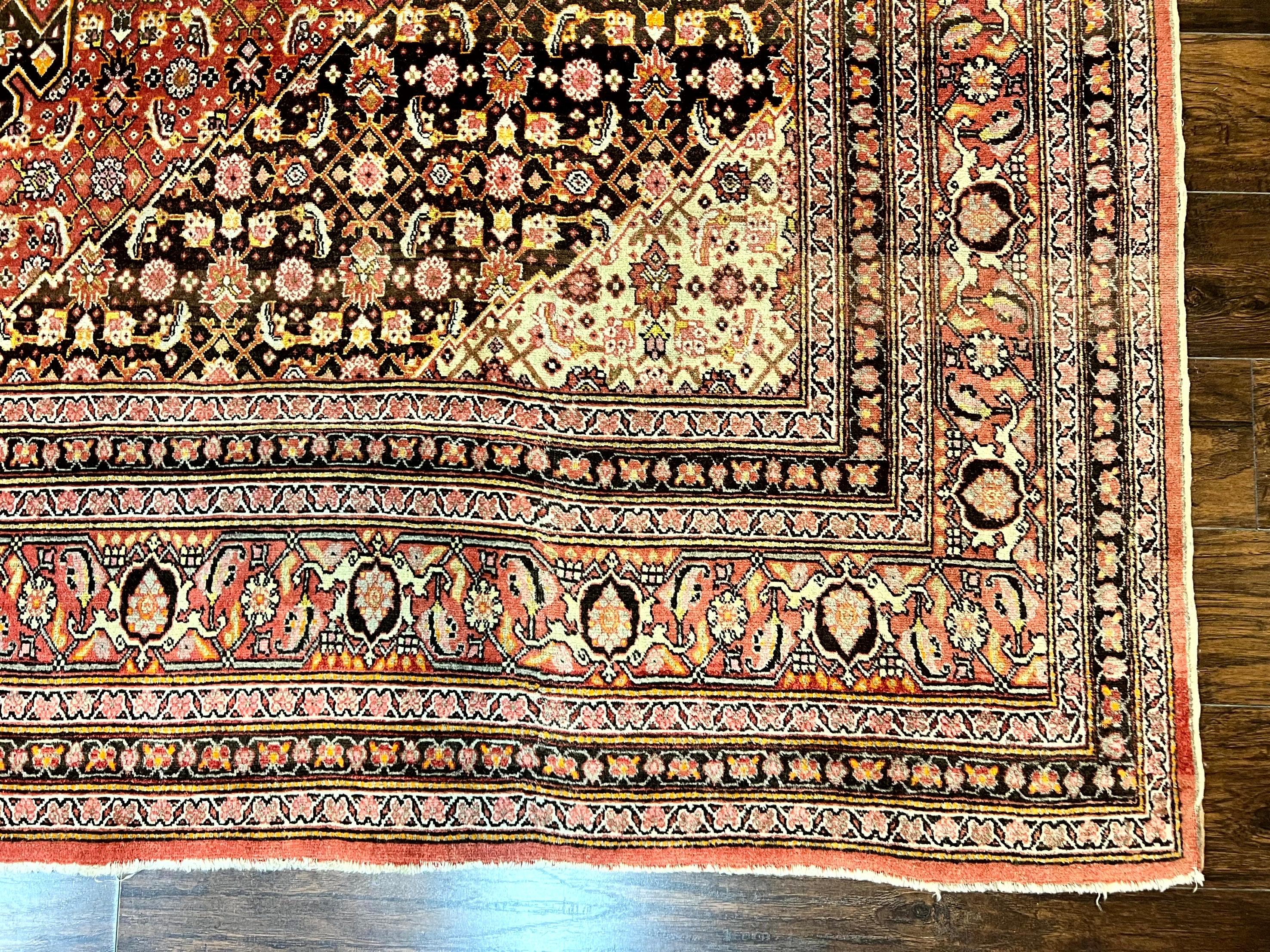 Rare Antique Persian Tabriz Rug 9x12, Red, Handmade, Wool