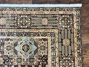 Room Sized Oriental Rug 10x11, Power Loomed Carpet, Tan Brown, Unique Loom