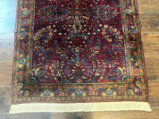 Antique Persian Sarouk Rug 3.6 x 5, Red, 1920s Persian Carpet