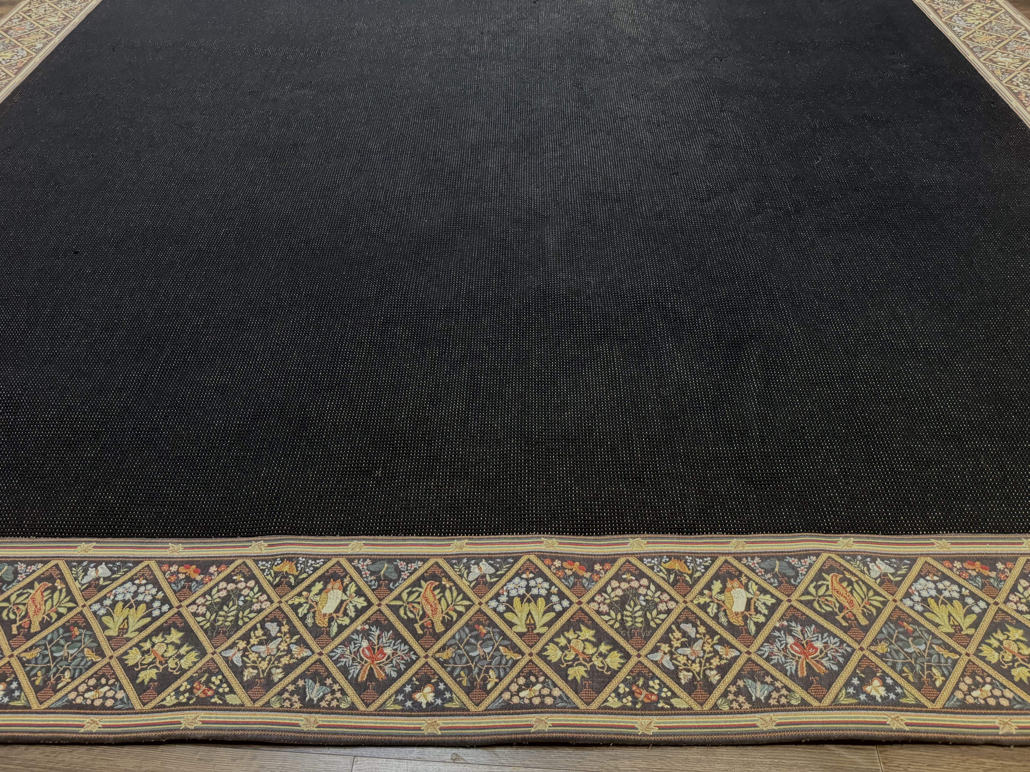 Palace Sized Stark Area Rug 12x19, Black Carpet