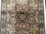 Turkish Silk Runner Rug 2.6 x 12, Hereke Mamluk Runner, Bamboo Silk, New