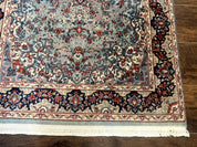 Indo Persian Kerman Rug 3x5, Light Blue, Floral Medallion