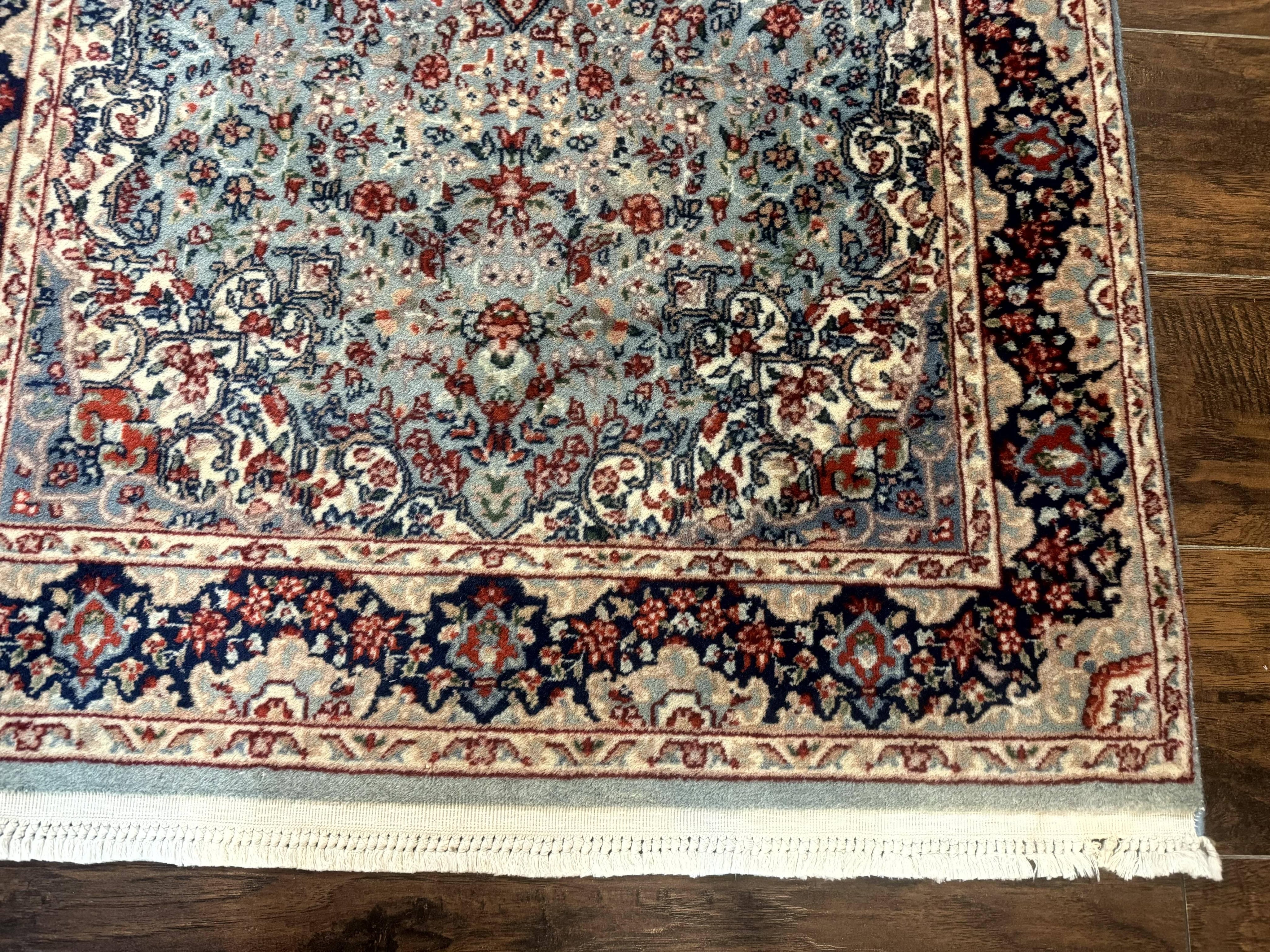 Indo Persian Kerman Rug 3x5, Light Blue, Floral Medallion