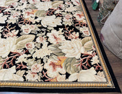 Palace Size Needlepoint Rug 13x17, Extra Large Wool Floral Handmade Carpet, European Design, Botanical