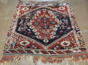 4' X 4' 4" Antique Handmade Turkish Oriental Bergema Wool Veg Dyes Tribal Collectible Rug