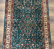 Dark Green Indo Persian Rug 2.5 x 4, Hand Knotted Wool Small Oriental Carpet - Jewel RugsShopify CollectiveHUNTEDFOX - Dark Green Indo Persian Rug 2.5 x 4, Hand Knotted Wool Small Oriental Carpet