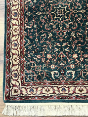 Dark Green Indo Persian Rug 2.5 x 4, Hand Knotted Wool Small Oriental Carpet - Jewel RugsShopify CollectiveHUNTEDFOX - Dark Green Indo Persian Rug 2.5 x 4, Hand Knotted Wool Small Oriental Carpet