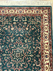 Dark Green Indo Persian Rug 2.5 x 4, Hand Knotted Wool Small Oriental Carpet - Jewel RugsShopify CollectiveHUNTEDFOX - Dark Green Indo Persian Rug 2.5 x 4, Hand Knotted Wool Small Oriental Carpet