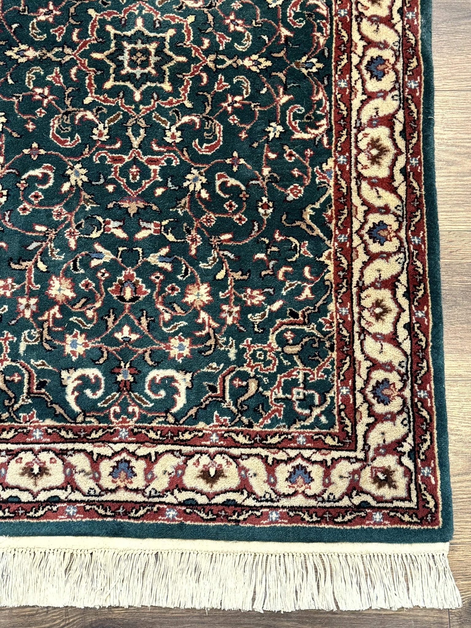 Dark Green Indo Persian Rug 2.5 x 4, Hand Knotted Wool Small Oriental Carpet - Jewel RugsShopify CollectiveHUNTEDFOX - Dark Green Indo Persian Rug 2.5 x 4, Hand Knotted Wool Small Oriental Carpet