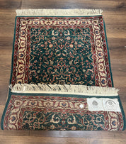 Dark Green Indo Persian Rug 2.5 x 4, Hand Knotted Wool Small Oriental Carpet - Jewel RugsShopify CollectiveHUNTEDFOX - Dark Green Indo Persian Rug 2.5 x 4, Hand Knotted Wool Small Oriental Carpet