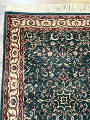 Dark Green Indo Persian Rug 2.5 x 4, Hand Knotted Wool Small Oriental Carpet - Jewel RugsShopify CollectiveHUNTEDFOX - Dark Green Indo Persian Rug 2.5 x 4, Hand Knotted Wool Small Oriental Carpet