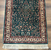 Dark Green Indo Persian Rug 2.5 x 4, Hand Knotted Wool Small Oriental Carpet - Jewel RugsShopify CollectiveHUNTEDFOX - Dark Green Indo Persian Rug 2.5 x 4, Hand Knotted Wool Small Oriental Carpet