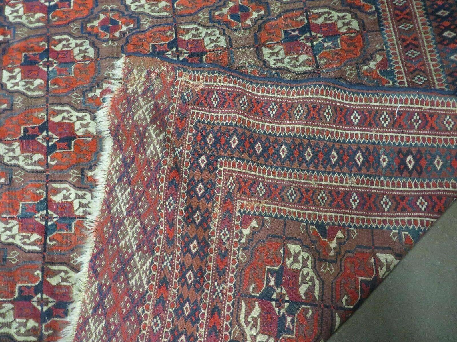 6' X 10' Antique Handmade Bokhara Turkoman Yamud Wool Rug Carpet NICE # 61