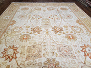 8x10 Oushak Rug, Pakistani Peshawar Wool Carpet, Beige Tan