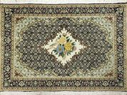 Small Persian Rug 2.4 x 3, Birds and Flowers, Finely Hand Knotted
