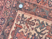 Persian Afshar Rug 5x6, Allover Repeated Motif, Wool Tribal Carpet, Handmade Semi Antique Rug