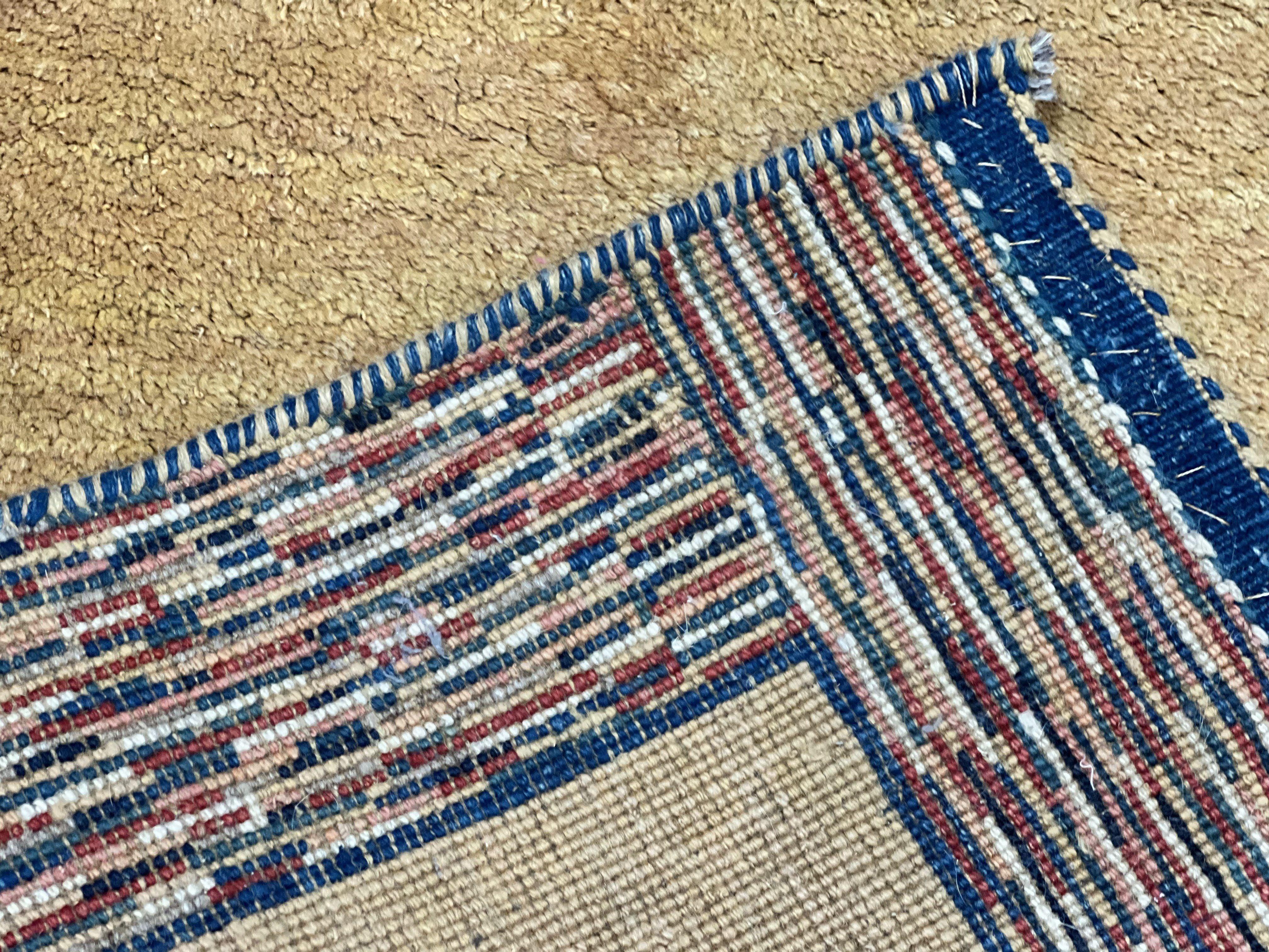 Indo Gabbeh Rug 3.7 x 5, Tribal Rug, Boho Rug, Wool Handmade Carpet