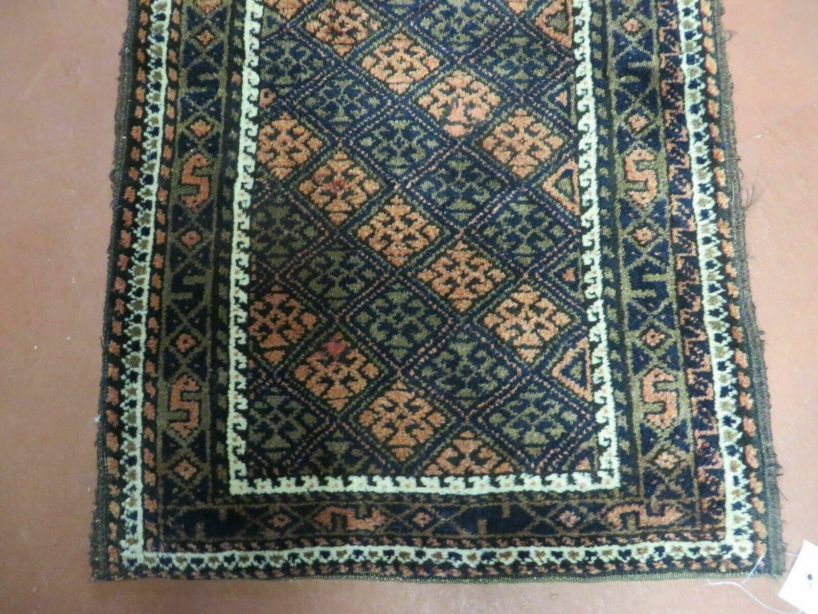 2' X 3' Antique Handmade Pakistani Bokhara Turkoman Balouchi Wool Rug Mat Nice