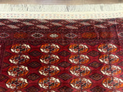 Persian Turkoman Rug 7x9, Red Tribal Carpet