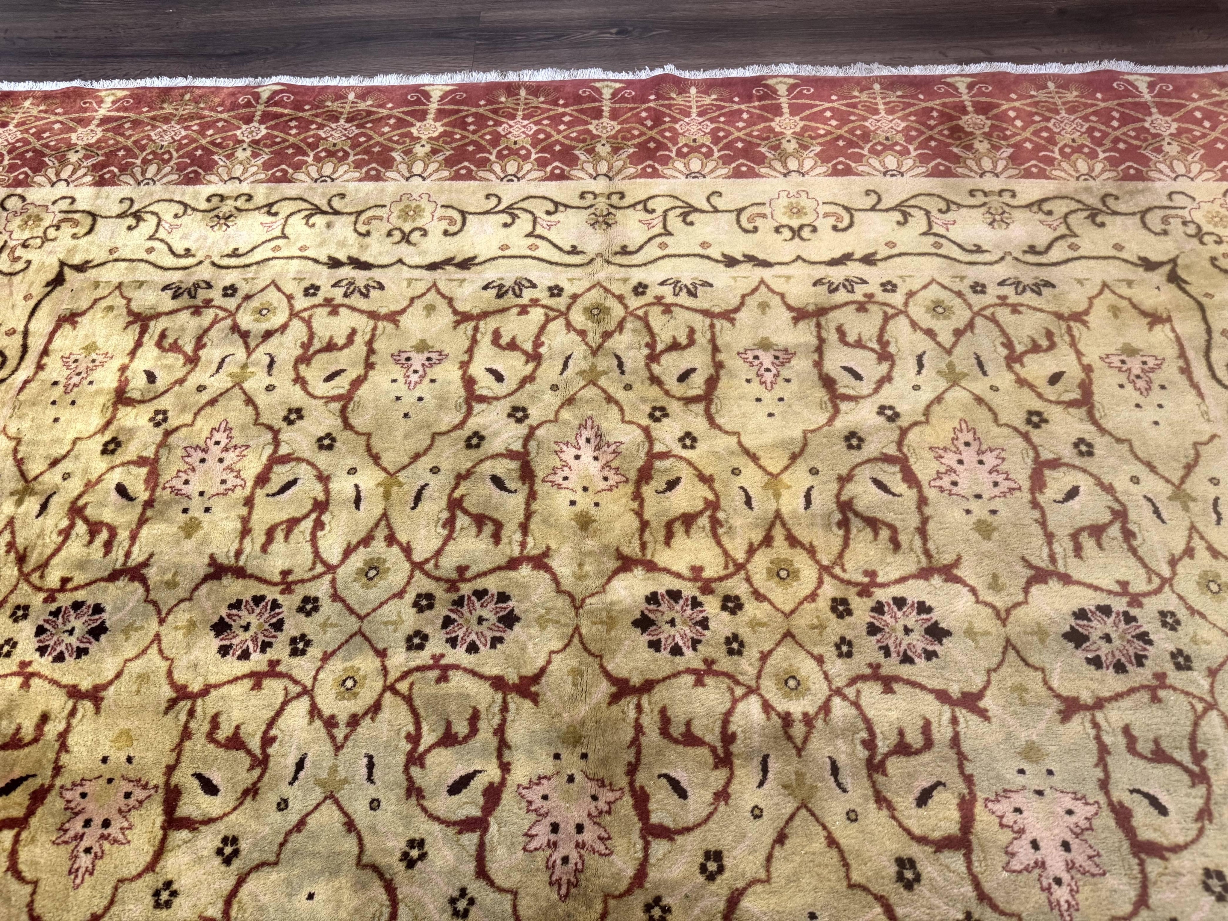 Pak Persian Rug 8x10, Allover Pattern, Gold-Tan, Fine 200 KPSI