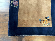 Chinese Rug 3x5, Antique Peking Art Deco Carpet, Simple Design