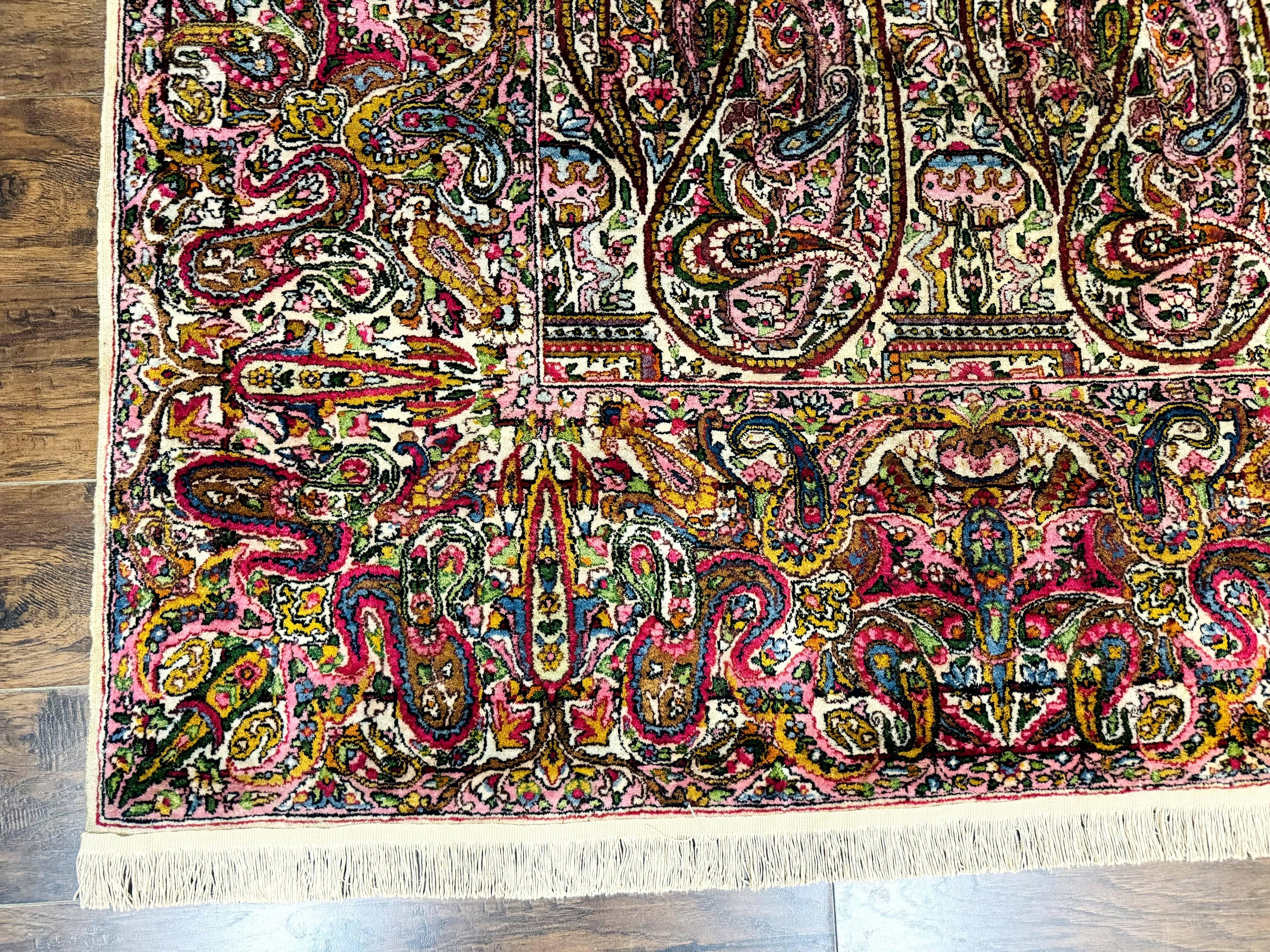 Rare Antique Persian Kerman Lavar Rug 9x12, Boteh Paisley Design