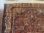 Antique Persian Malayer Rug 4'7" x 6'6" – 1920s Tribal Red Wool Carpet