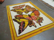 4' X 6' Tartare Modern Hand Knotted Spainsh Wool Rug Butterfly Getting Wings Nice