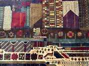 Balouch Rug 3x5, Afghan Carpet, City Pictorial