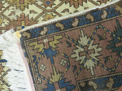 4' X 5' Antique Handmade Caucasian Kazak Shirvan Wool Rug Snow Flakes