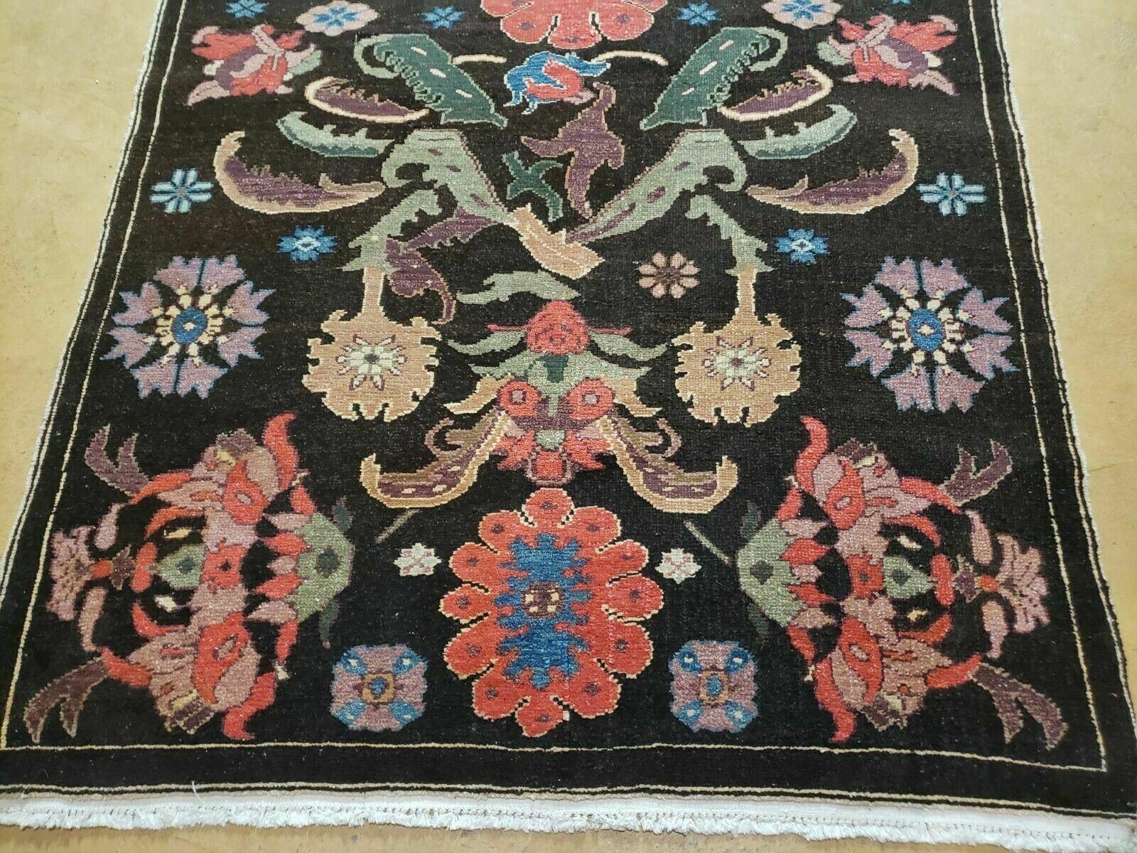 4' 5" X 16' 1" Antique Karabagh Caucasian Rug Handmade Wool Carpet Organic Dye