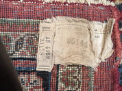 Rare Persian Almost Square Rug 6.3 x 5.3, Hand Knotted Wool Antique 1920s Sarouk Oriental Carpet, Red Navy Blue Beige, Floral Allover, 5x6 Area Rug