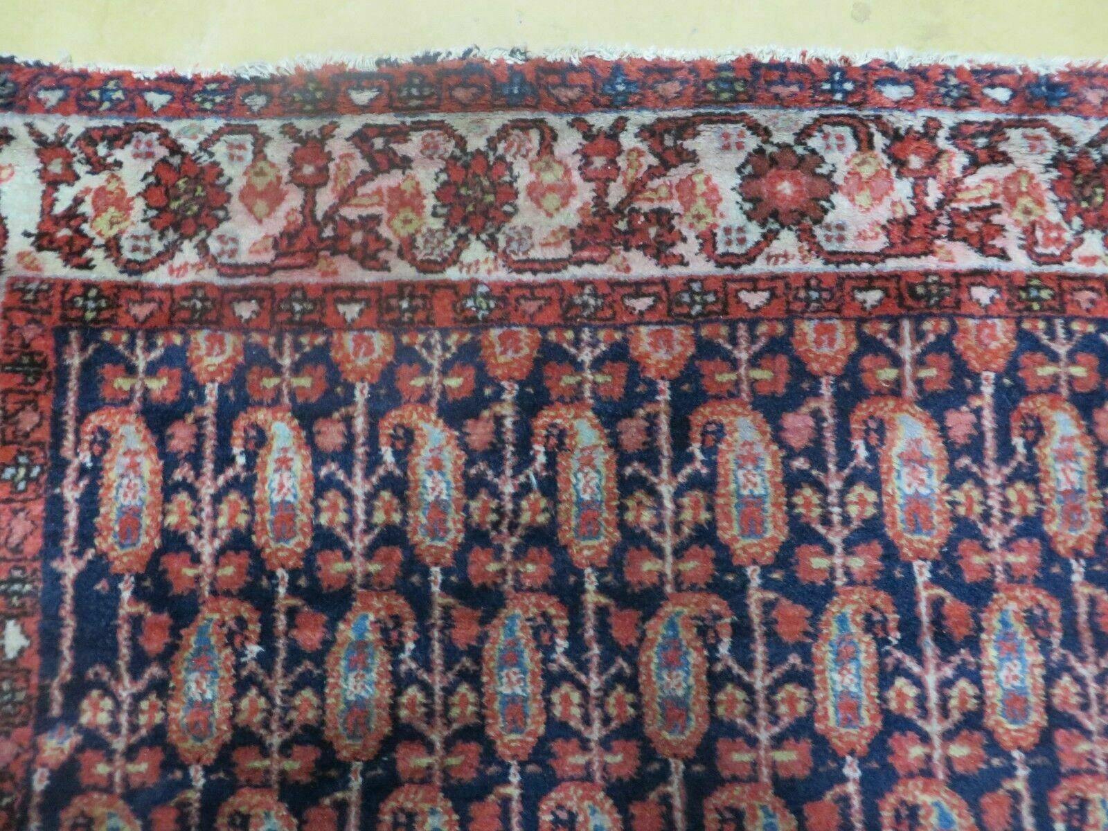 4' X 6' Antique Handmade Turkish Sivas Wool Rug Vegetable Organic Dye Nice Blue