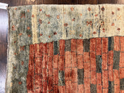 Persian Gabbeh Rug 6x8 ft, Wool Handmade Tribal Rug