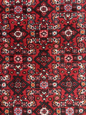 Persian Runner Rug 3 x 16, Wool Handmade Long Antique Hamadan Oriental Rug for Hallway, Red Tribal Rug, Allover Pattern, 3x16 Runner Rug