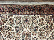 Karastan Rug 8' 8" x 12', Ivory Sarouk #760, Original Karastan Carpet 700 Series, Wool Karastan Area Rug, USA Made, Large Karastan w/ Label