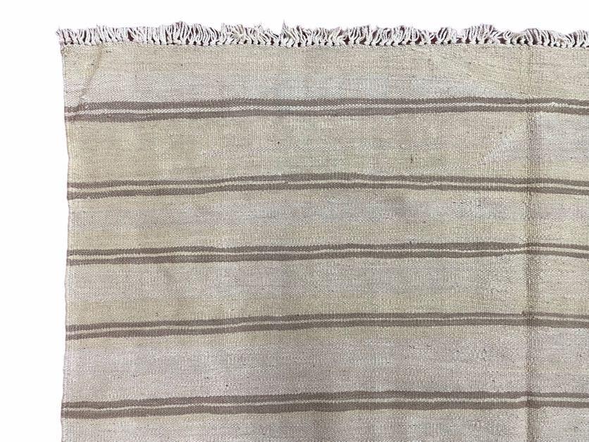 5x8 Turkish Kilim Rug, Flatweave Carpet, Striped Blanket, Southwestern Design, New, Gray, Wool, High Quality, Hand-Knotted