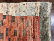 Persian Gabbeh Rug 6x8 ft, Wool Handmade Tribal Rug