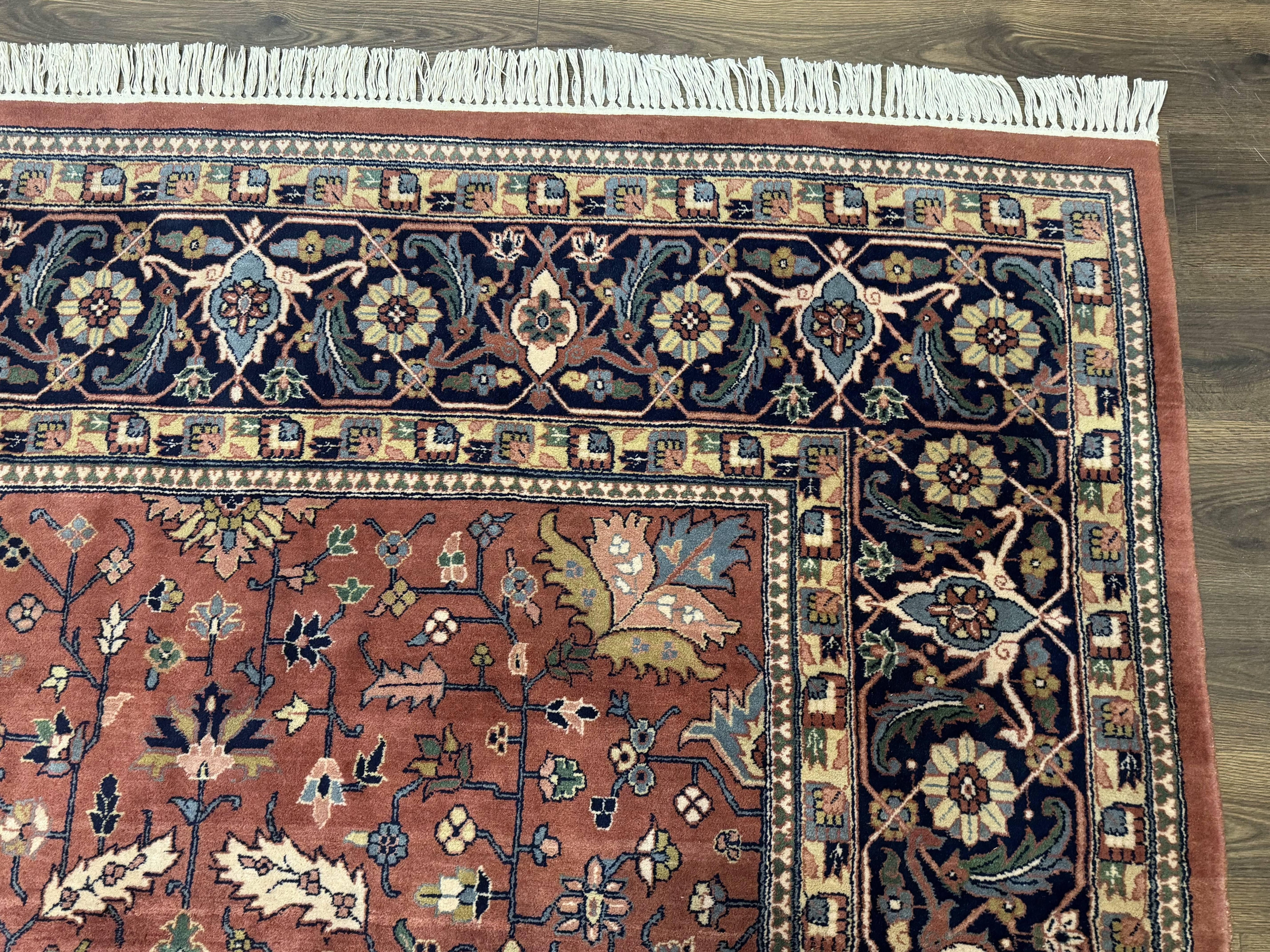 Indo Persian Heriz Rug 10x15, Allover Pattern, Large Wool Handmade Rug