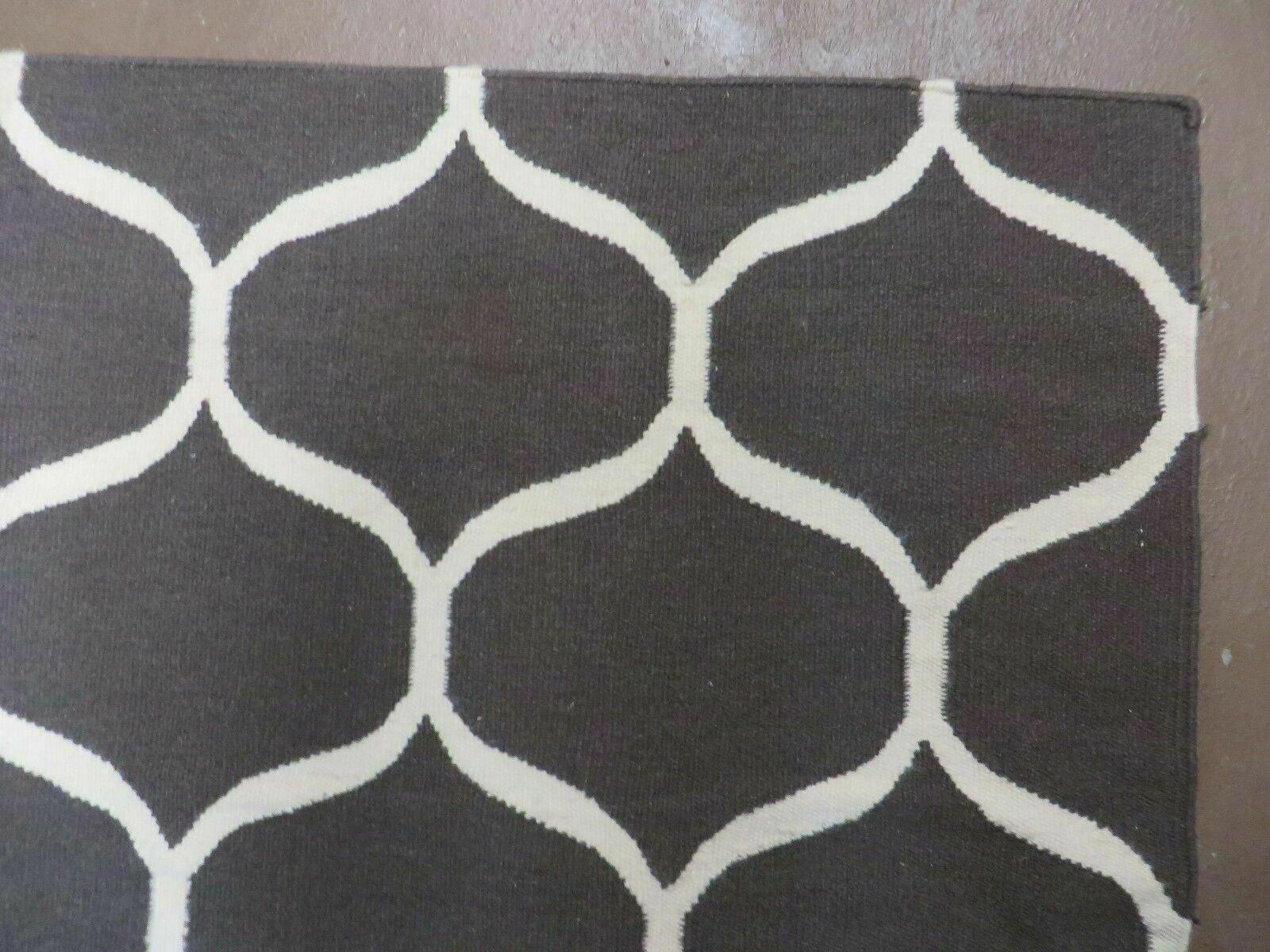 5' X 8' Modern Contemporary Hand Made Flat Weave Wool Rug Veg Dyes Nice