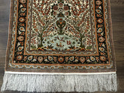 Exceptional Silk Rug 2.6 x 4, Very Fine 630 KPSI, Persian Vase Tree of Life Bird Pictorials, Handmade
