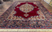 Karastan Rug 8.8 x 12 - Red Floral Kirman - Wool Pile Carpet