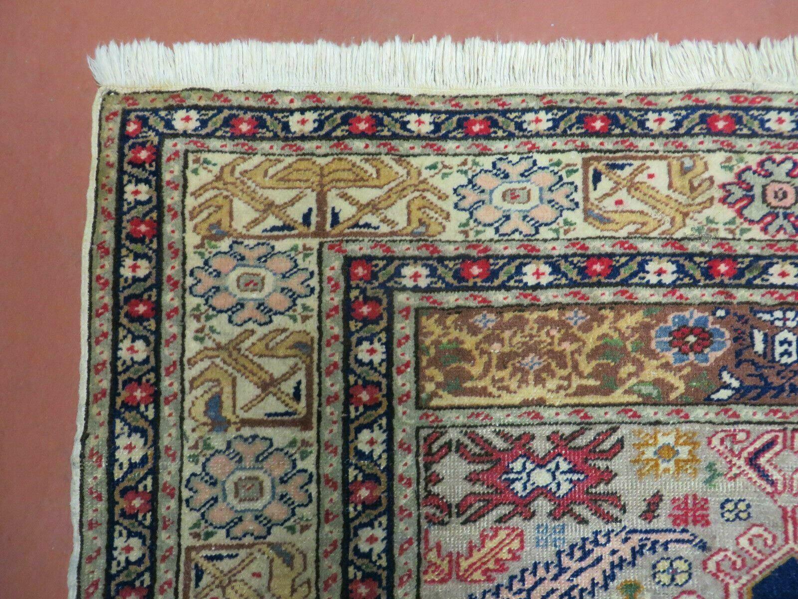 3' X 4' Semi Antique Handmade Turkish Prayer Kaisery Wool Rug Nice
