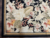 Palace Size Needlepoint Rug 13x17, Extra Large Wool Floral Handmade Carpet, European Design, Botanical