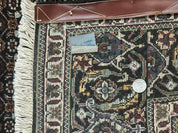Persian Tabriz Rug 5x7, Black, Allover Pattern
